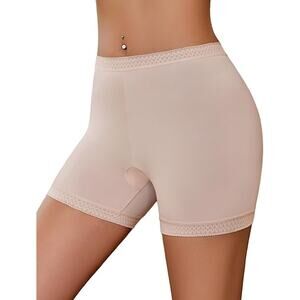 New Avidlove Women's 2XL Tan Lace Waistband Slip Shorts Shaping Boyshort Panty